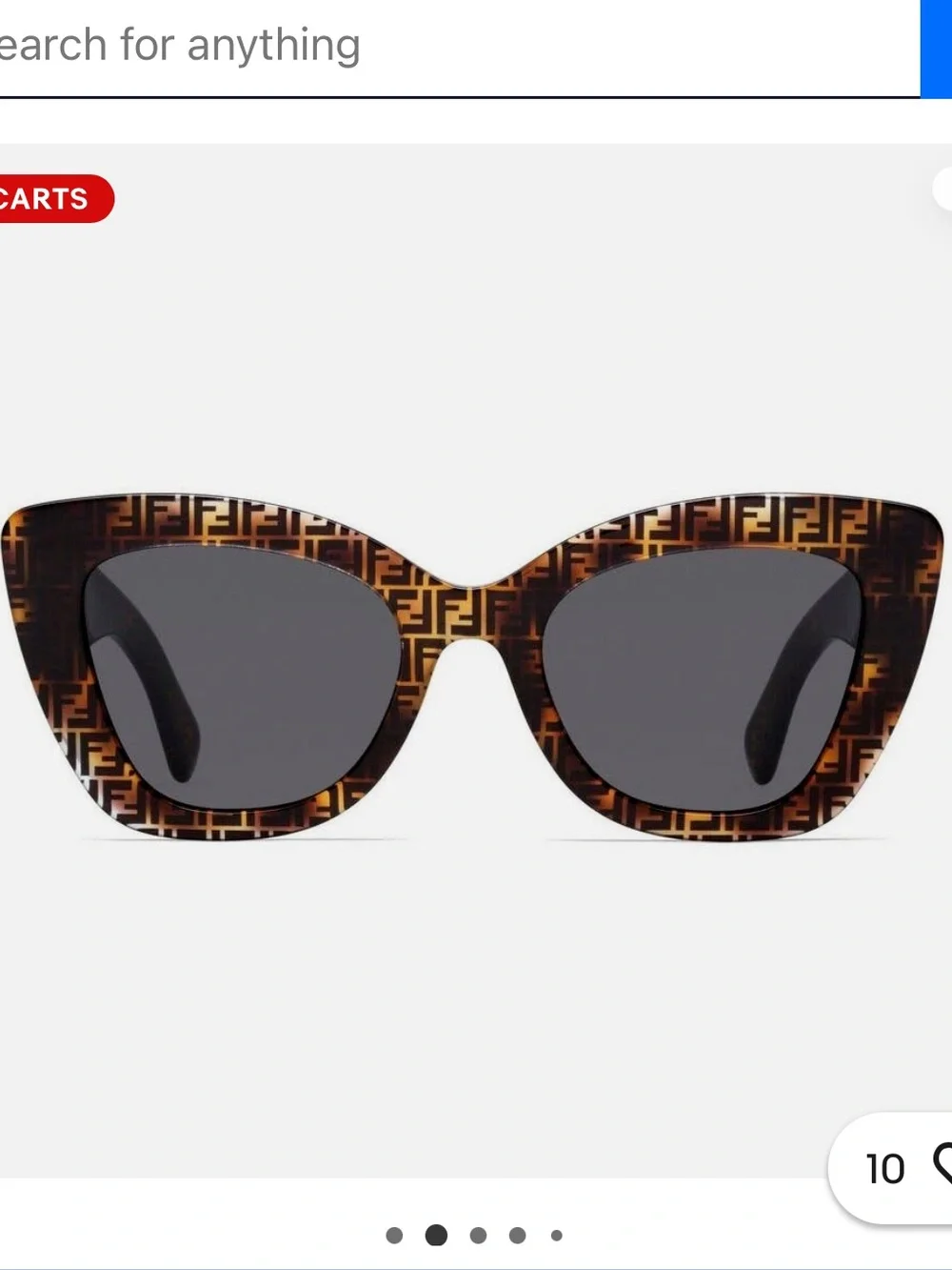 100% Authentic Fendi FF 0327 086 IR Cat-Eye Sunglasses Dark Havana #17